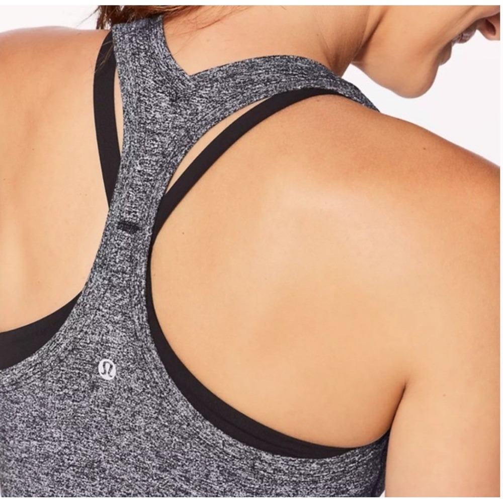 Lululemon Athletica Grey Speckled Racerback Tank Top Women's Size 4 - Picture 2 of 8
